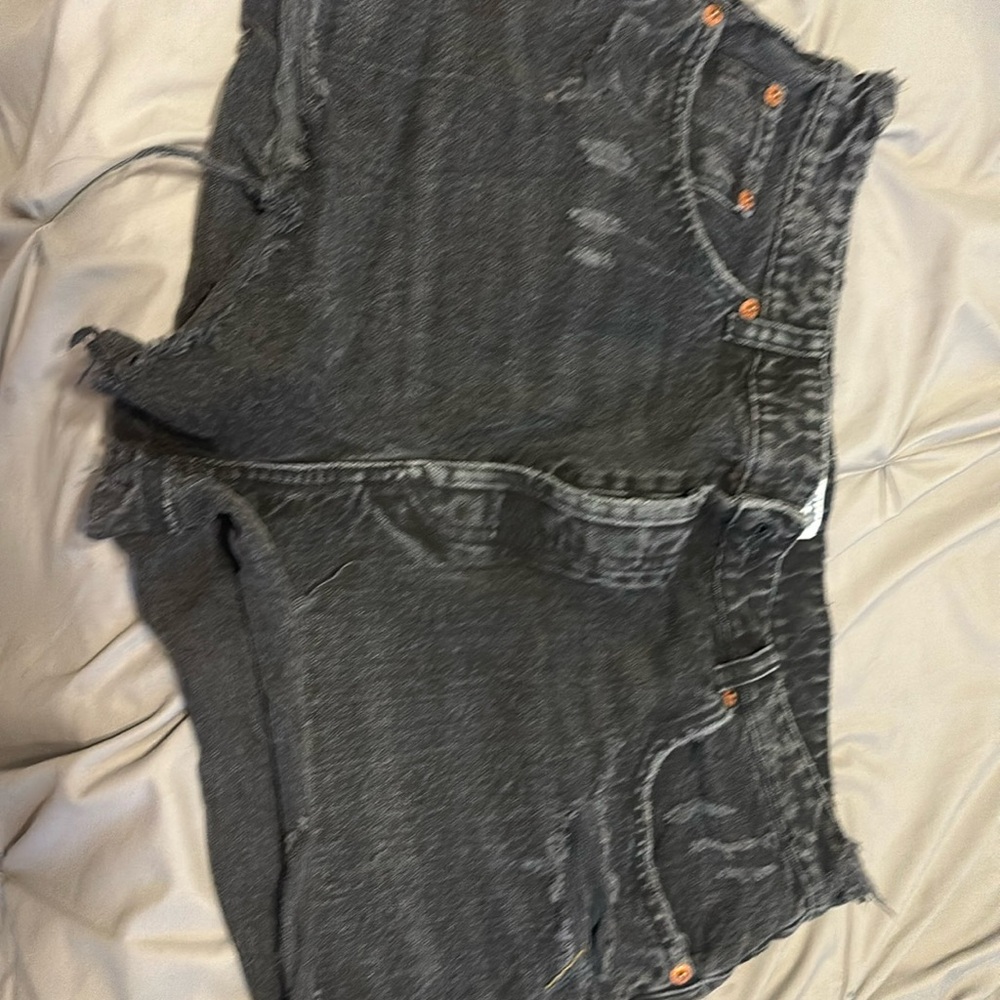 Black cut off shorts